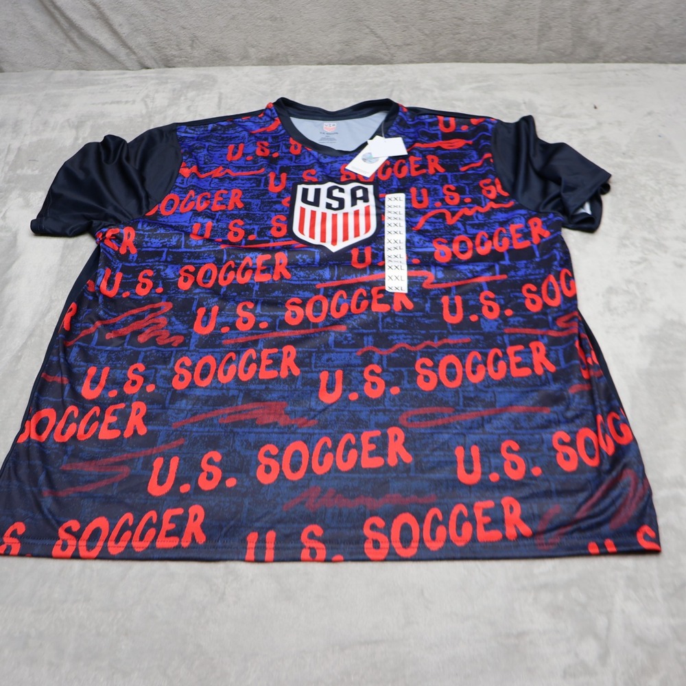 USMNT Shirt Men XXL US Soccer Blue Football Graphic Print USA Fan Gear $25 NEW